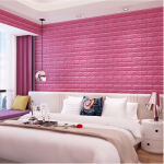 Adhesivo Para Pared 3D Ladrillo Fucsia