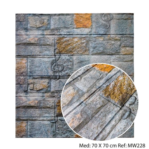 Adhesivo Para Pared 3D Piedra Musical