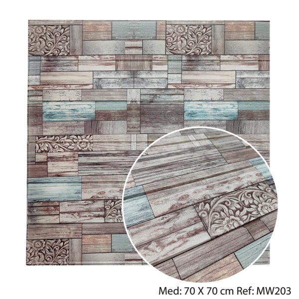 Adhesivo Para Pared 3D Madera Rústica