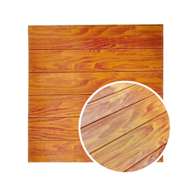 Adhesivo de pared 3D efecto madera pino cálido, panel decorativo con textura realista