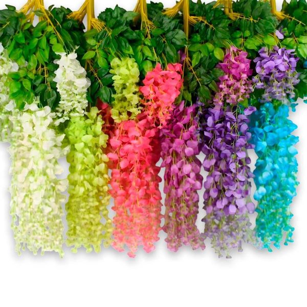 Planta Colgante Artificial Glicinia 3 Ramas