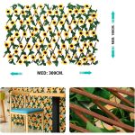 Medidas y detalles de la malla extendible de girasoles