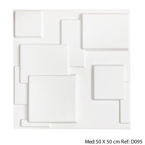 Panel 3D Diseño de Cuadrados Blanco D095