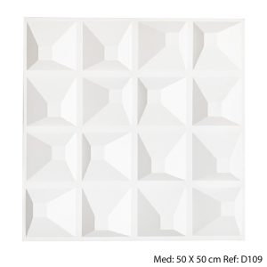 Panel 3D Diseño Cubos Blanco D109