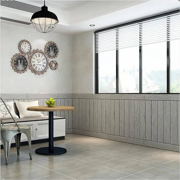 Adhesivo Para Pared 3D Madera Plateada