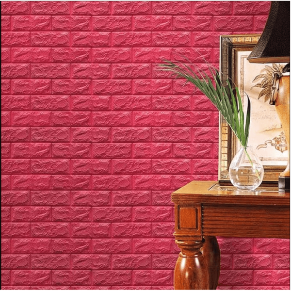 Adhesivo Para Pared 3D Ladrillo Vinotinto