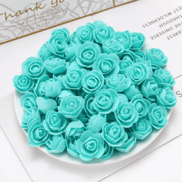 Flores de foami aguamarina