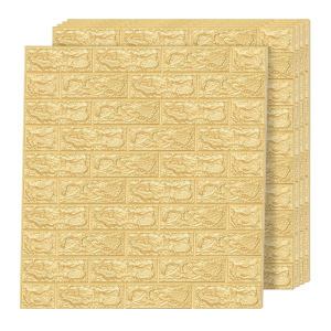 Adhesivo Para Pared 3D Ladrillo Amarillo Oro