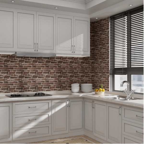 Adhesivo ladrillo clasico en cocina