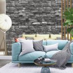 Adhesivo ladrillo negro en la pared