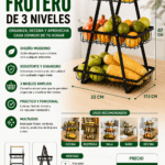 Frutero 3 Niveles Cesta