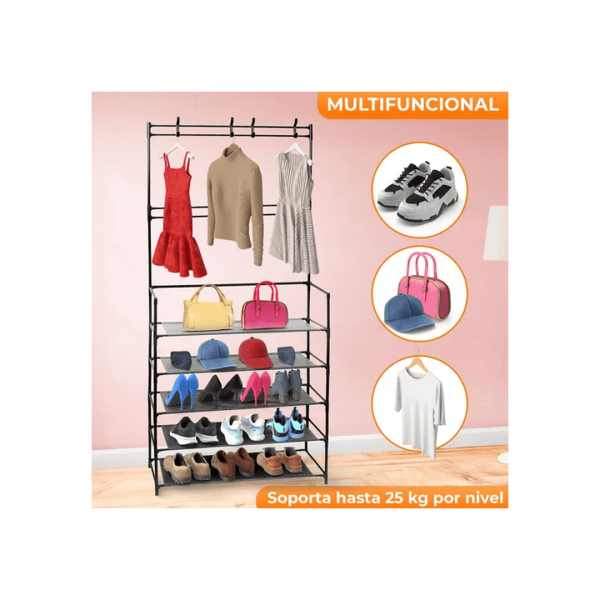 Zapatero y Perchero multifuncional 4 en 1
