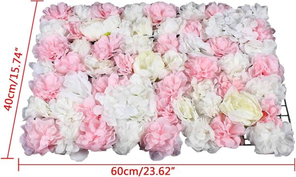 Medidas de follaje artificial blanco con rosado