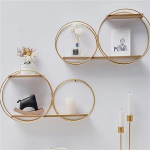 Repisa Decorativa Circular Dorada